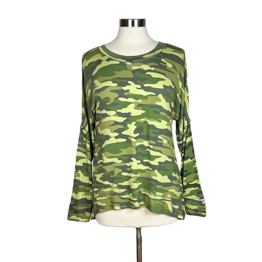 Kelly Renee Green Camo Loose Fit Long Sleeved Top